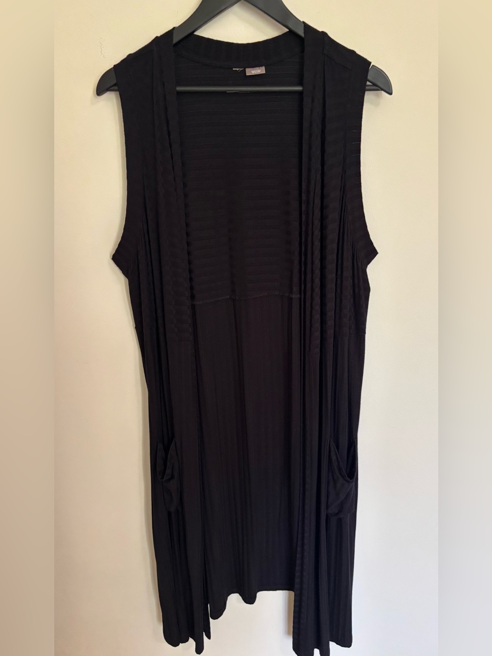 Plus size Women's long vest with pockets